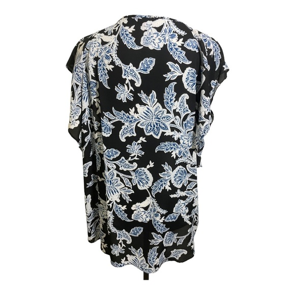 Vince Camuto womens keyhole front  blouse fluttery sleeves. Paisley X-Large - Picture 5 of 9